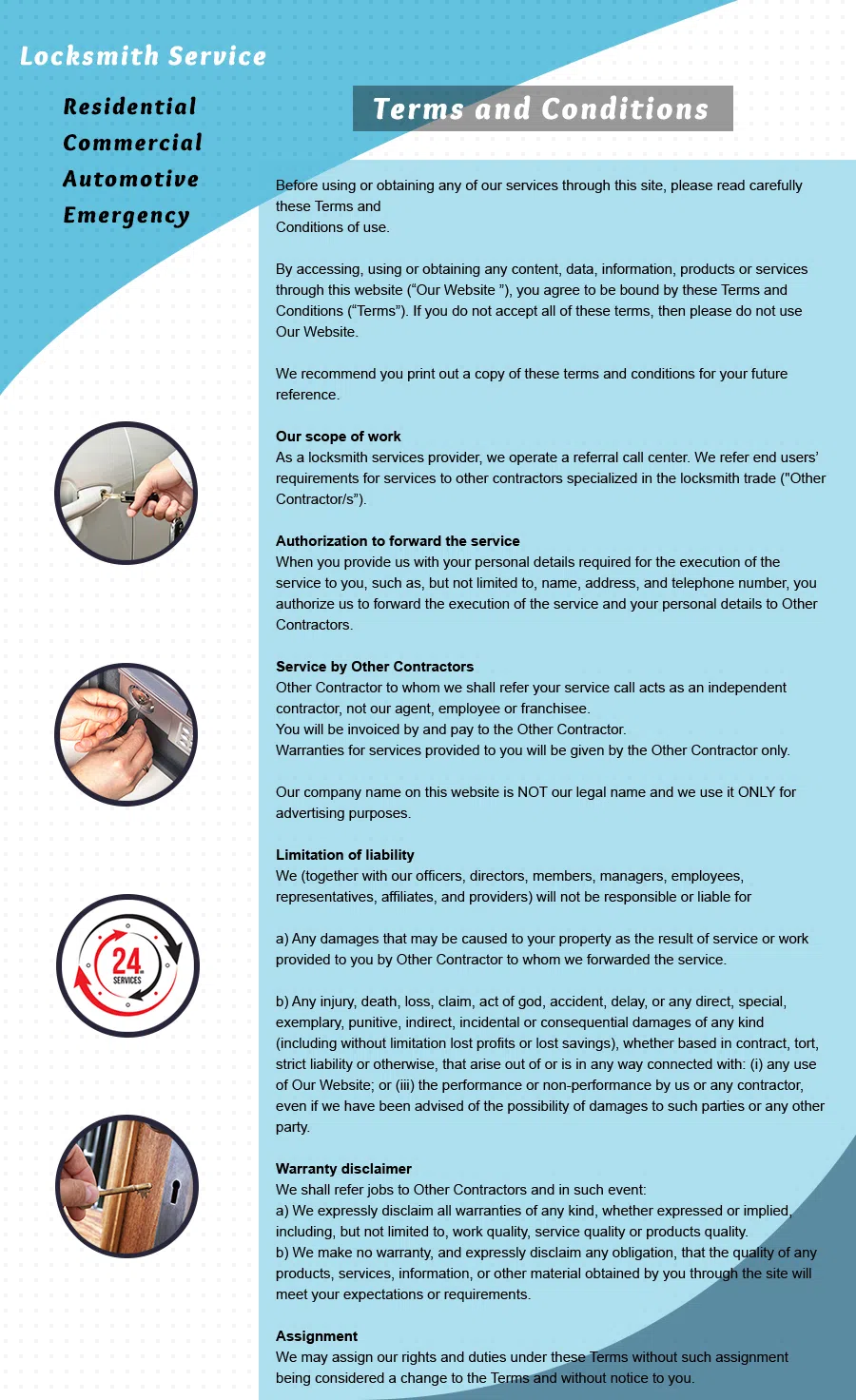 Union Locksmith Service Union, NJ 908-314-4301 - Terms-and-condition